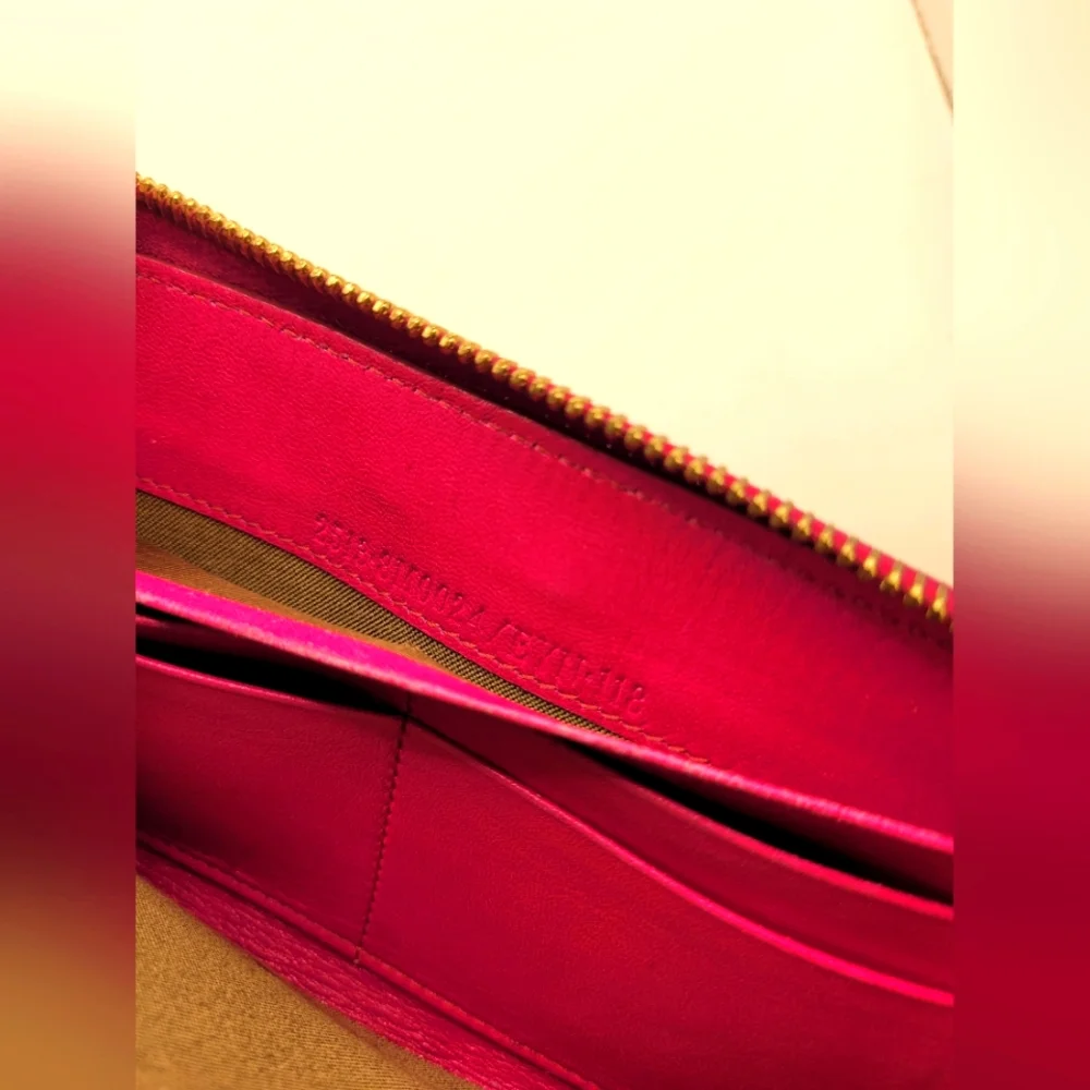 Rare Fendi Metallica Hot Pink Zip Around Wallet